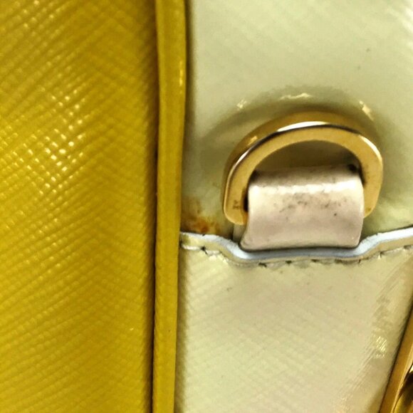 PRADA BL0864 Bicolor Saffiano Vernis Shoulder Bag Hand Bag 2 way bag - Picture 5 of 10